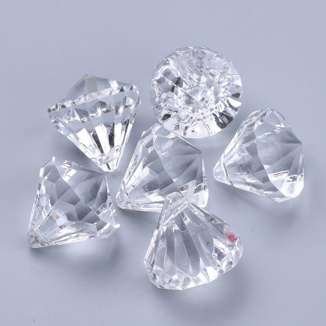 Clear Diamond Faceted Acrylic Pendants