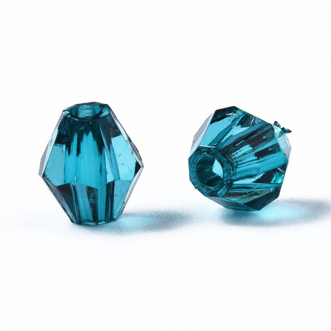 Teal Bicone Acrylic Beads