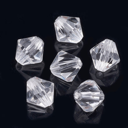 Clear Bicone Acrylic Beads