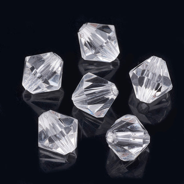 Clear Bicone Acrylic Beads