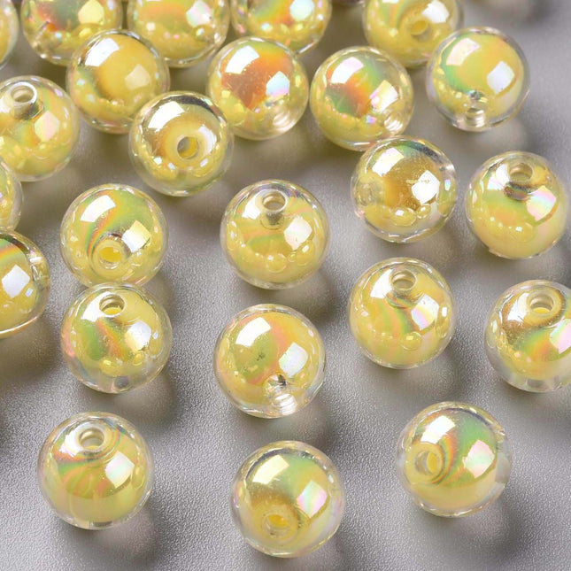 Yellow Transparent Acrylic Beads