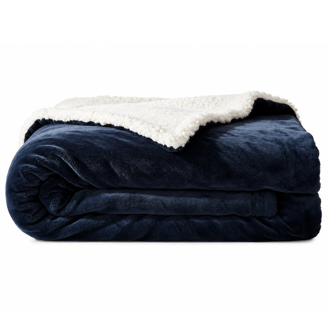 Navy Sherpa Throw 🤍