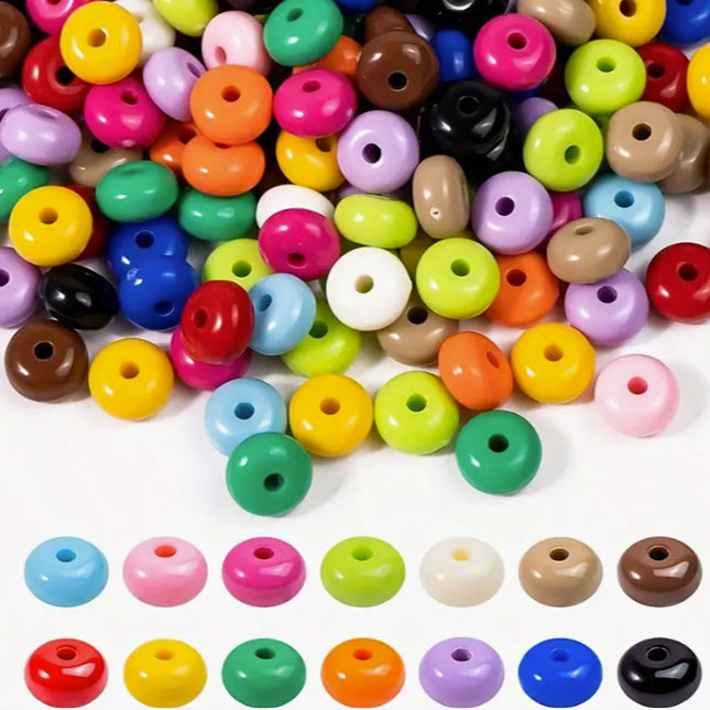Multicolour Acrylic Lentil Beads