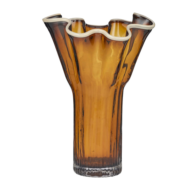 Large Amber Glass Vase 🤍