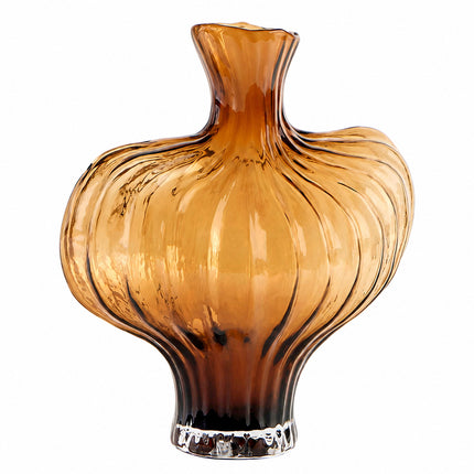 Amber Ribbed Vase 🤍