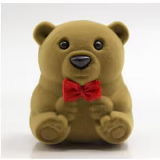 Bear Shape Velvet Jewellery Box