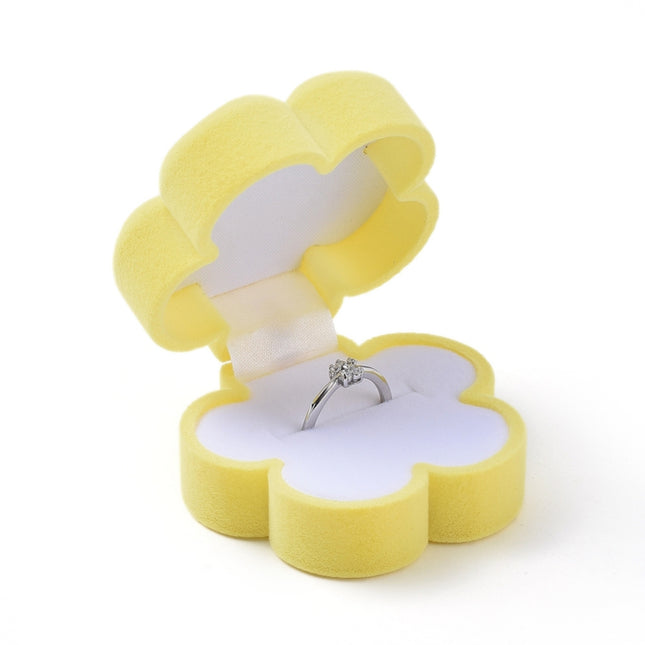 Yellow Plum Blossom Velvet Jewellery Box