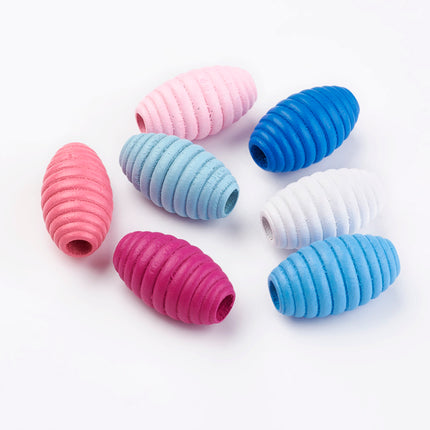 Oval Beehive Wooden Beads