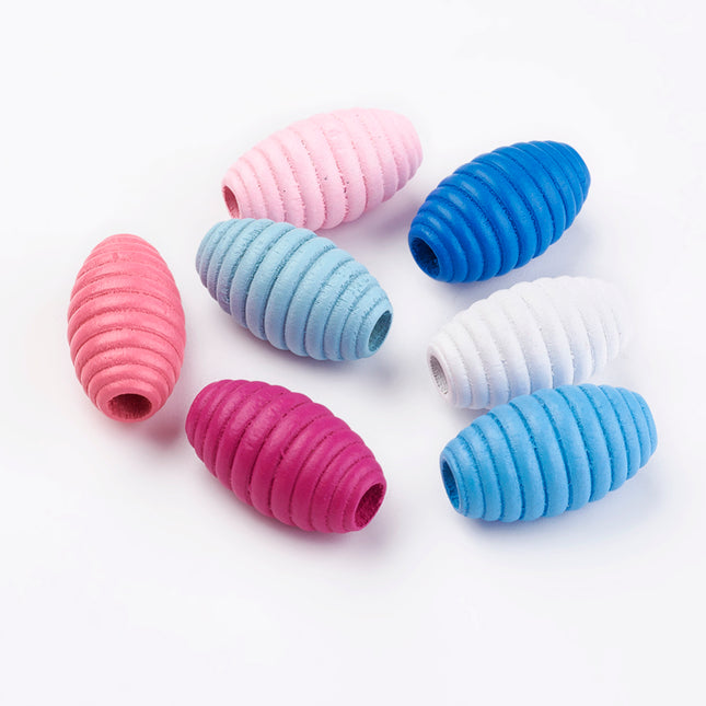 Oval Beehive Wooden Beads
