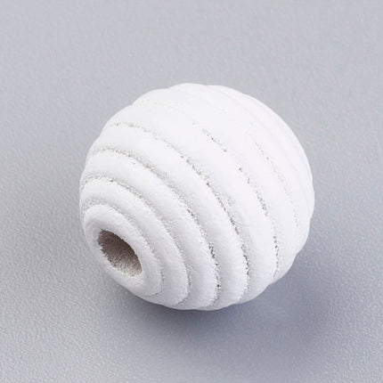 White Round Beehive Beads
