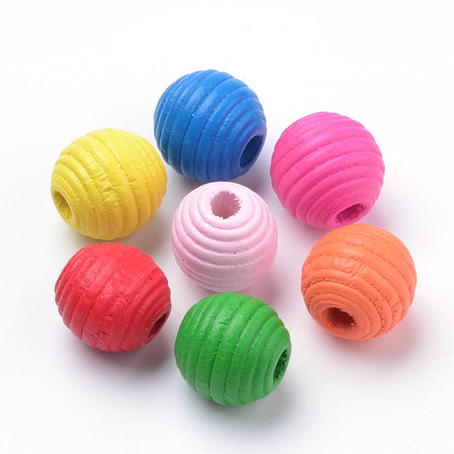 Round Wooden Painted Beads