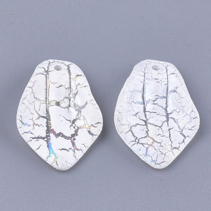 Creamy White Crackle Acrylic Pendants