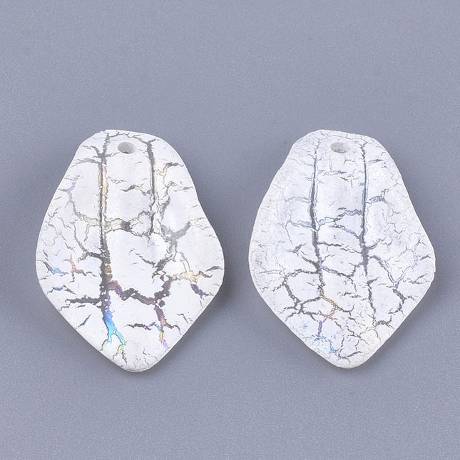 Creamy White Crackle Acrylic Pendants