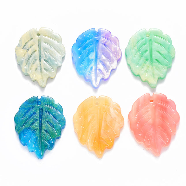 Glitter Leaf Pendant