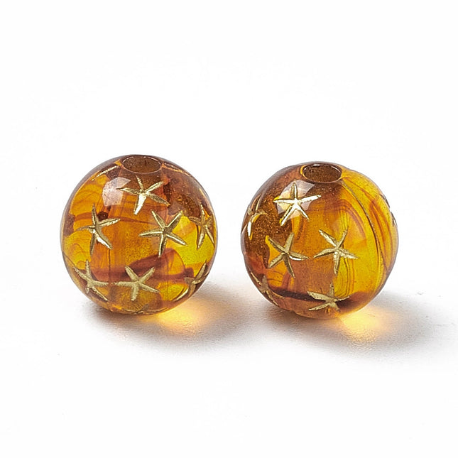 Metal Enlaced Starfish Acrylic Beads