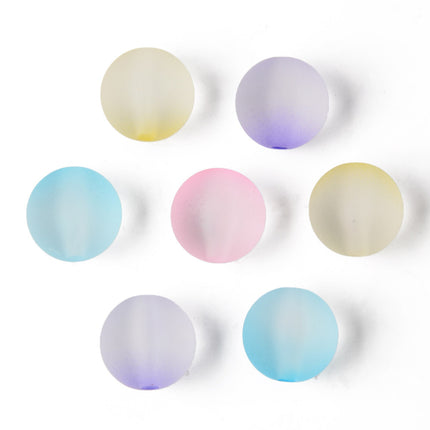 Two Tone Round Rubber Beads