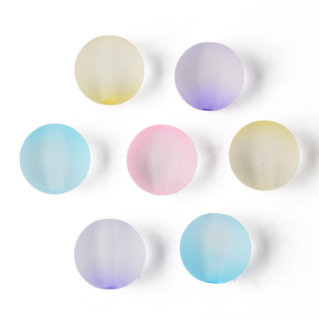 Two Tone Round Rubber Beads