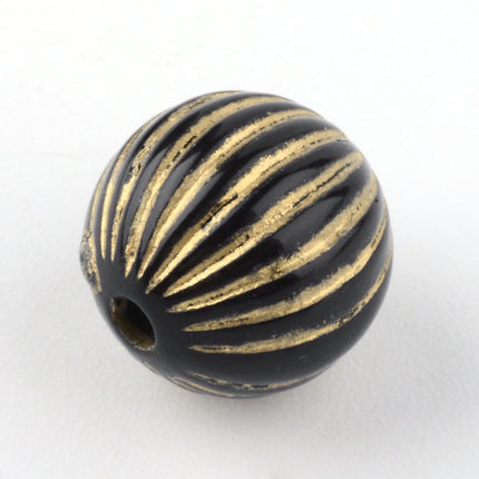 Gold Metal Enlaced Acrylic Beads