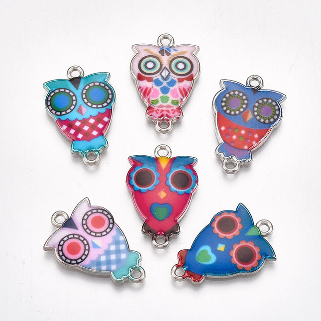 Enamel Owl Alloy Link Connectors
