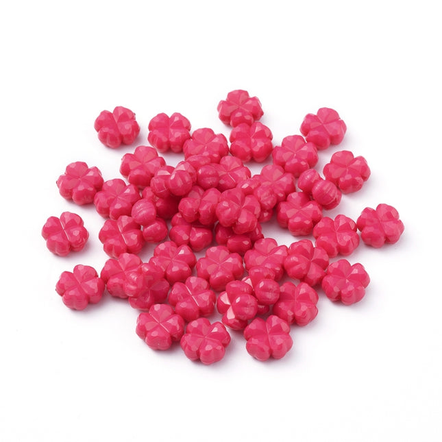 Faceted Clover Acrylic Beads