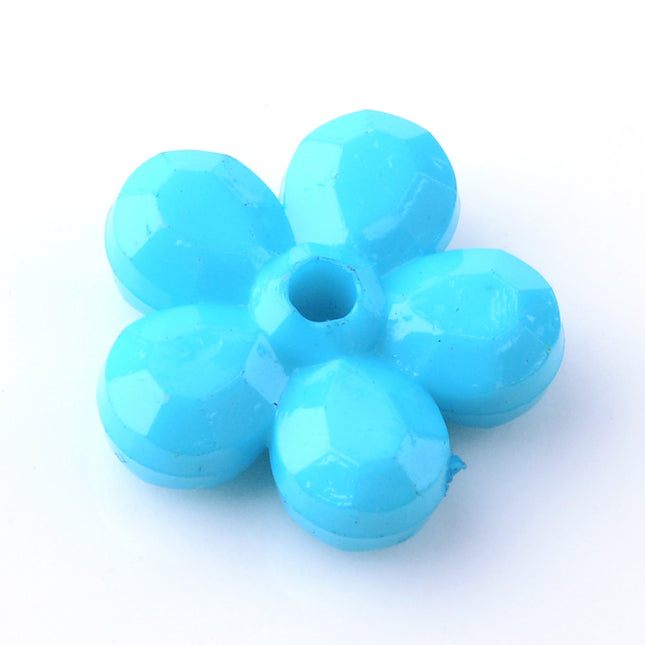 Faceted Flower Acrylic Beads