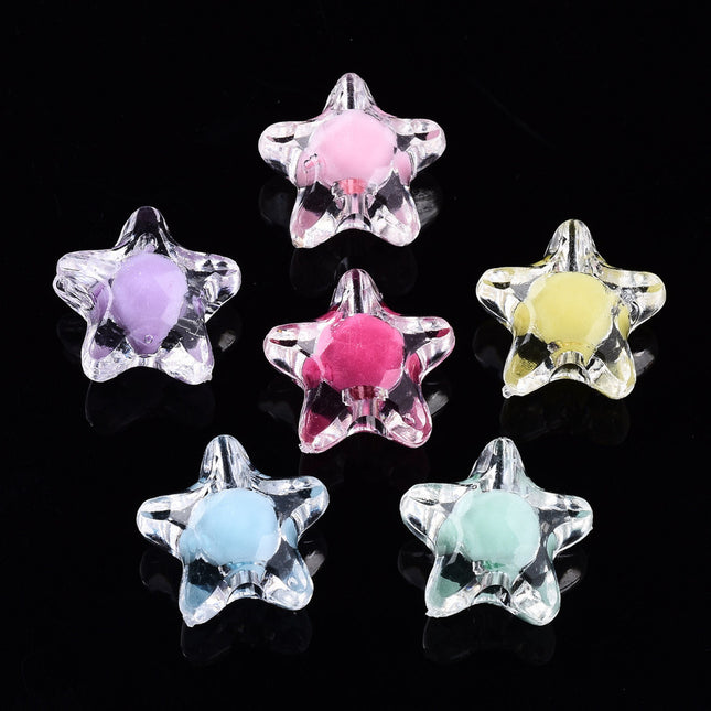Star Shape Mix Colour Acrylic Beads