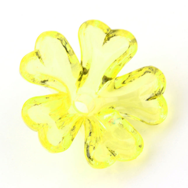 Yellow Flower Acrylic Beads