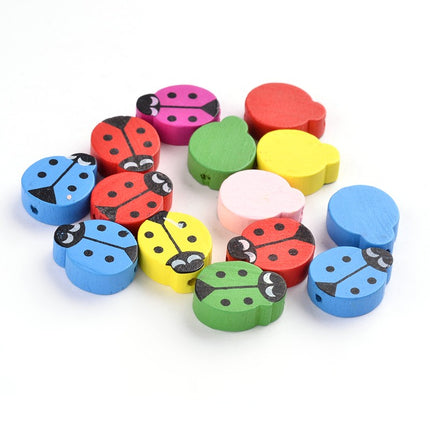 Ladybug Wood Beads