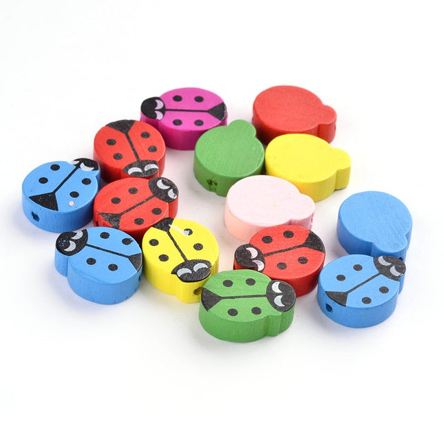 Ladybug Wood Beads