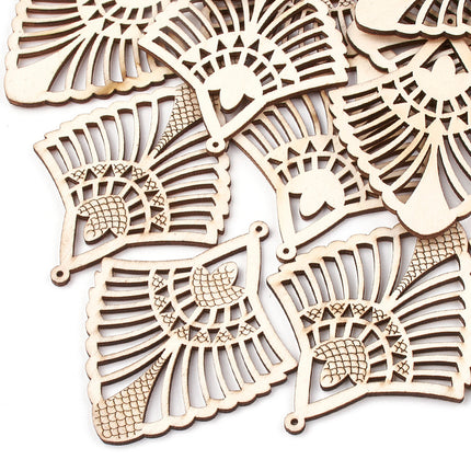 Undyed Fan Shape Wooden Pendant