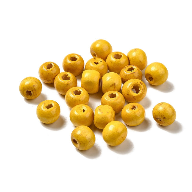 Yellow Rondelle Wooden Beads